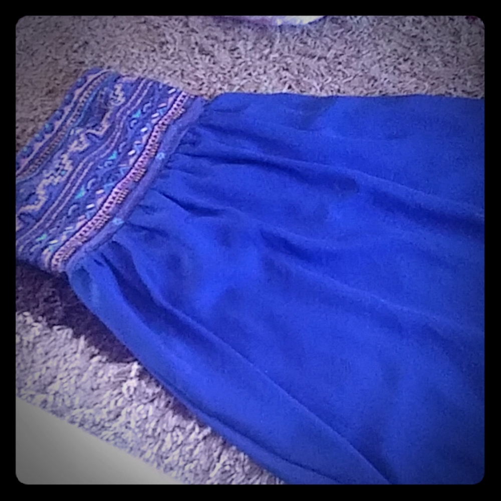 Strapless blue fress